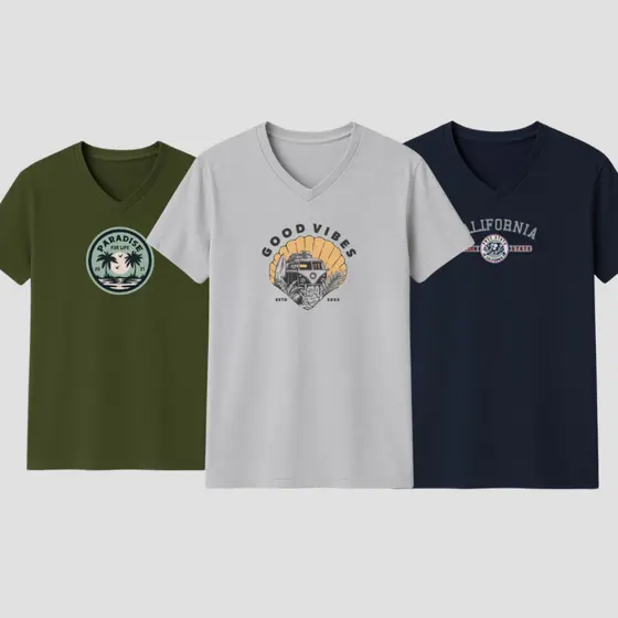 Kit 3 Camisa Camisetas Masculinas Plus Size Gola V G1 ao G6