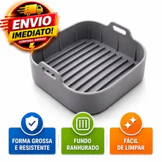 Forma de Silicone Para Air Fryer Quadrada Grossa Resistente 20x20 Antiaderente Silicone Premium