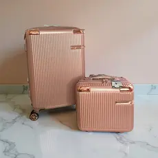 Mala De Bordo Rose gold Viagem 10KG Zíper Dupla Nova Estilo Alto Qulidade Rodinhas dupla Removível Pronto Para Enviar