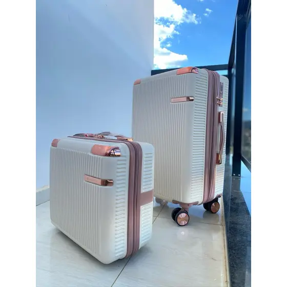 Mala de Viagem ABS 23 kg + FRASQUEIRA Rodinha 360° Bagagem Individual