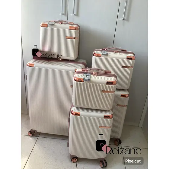 Kit Mala de Viagem 3 Peças P M G + 3 Frasqueiras Bordo Rodinhas 360° Expansível Mala Pequena Média Grande