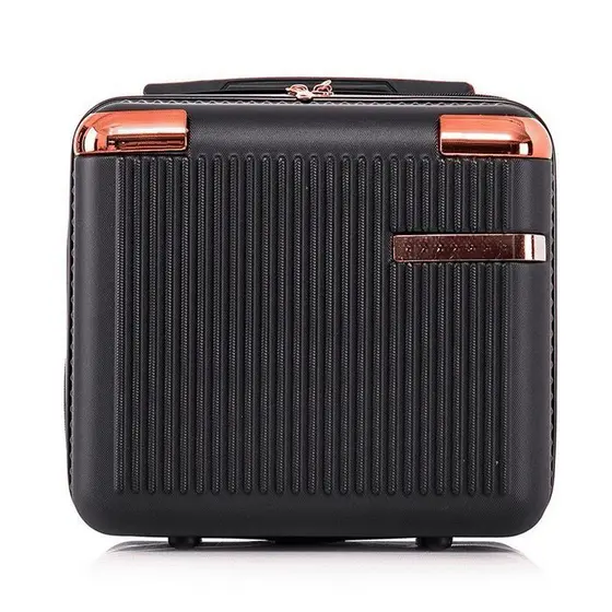 Frasqueira Necessaire Organizador Maquiagem Viagem Lazer Trabalho (PRETO/ROSE)