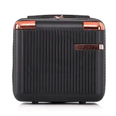 Frasqueira Necessaire Organizador Maquiagem Viagem Lazer Trabalho (PRETO/ROSE)