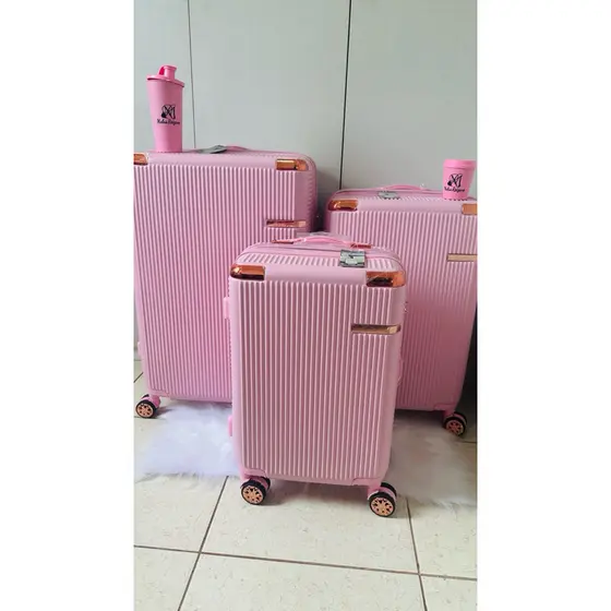 Kit Rosa Bebê 10kg/23kg/32kg Mala elegante caixa de ouro novo estilo mala  anti-roubo Rodas duplas 360°