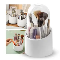 Organizador Multiuso Utensílios Maquiagem Pincel Escritório Giratório 360o Acrílico Suporte de Cosméticos