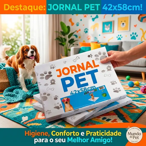 Jornal Tapete Higiênico 52/100/200/400 folhas Biodegradável