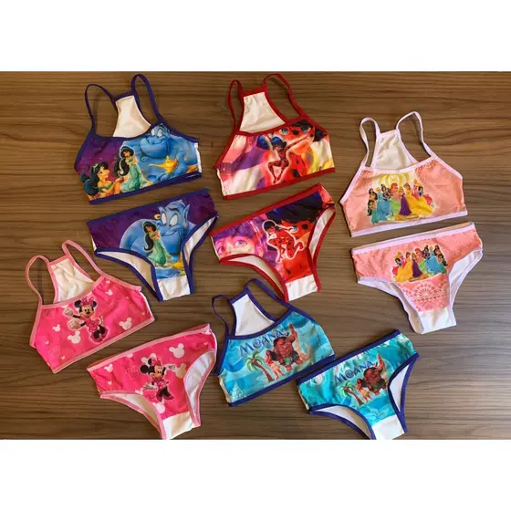 Kit 5 Conjunto Infantil Sublimado Personagem Feminino