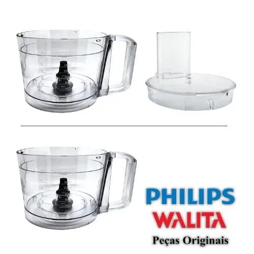 Copo Jarra Processador Philips Walita RI7300 RI7301 RI7302 RI7303 Original Completa Tampa Eixo Nova