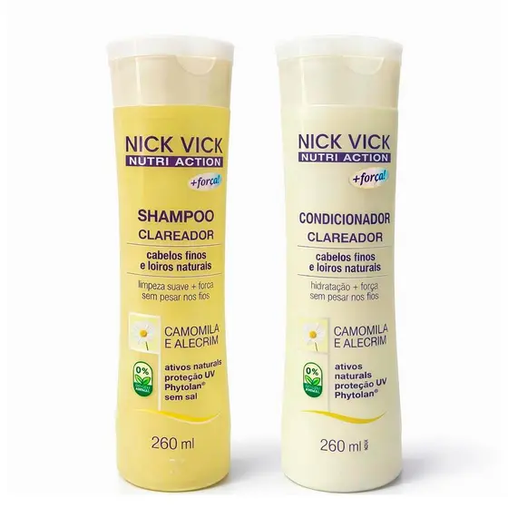 Kit NICK VICK Clareador Nutri Camomila e Alecrim (Shampoo e Condicionador)