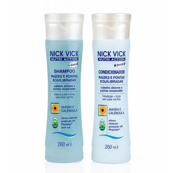 Kit NICK VICK Raízes e Pontas Equilibradas Nutri Action (Shampoo + Condicionador)