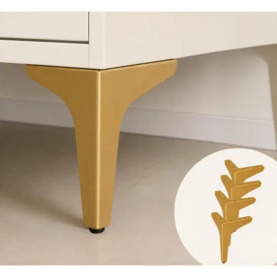 Kit 4 Pés de Aço para Móveis Elegante Resistente para Sofás e Móveis  Preto ou Dourado  -  LH Móveis