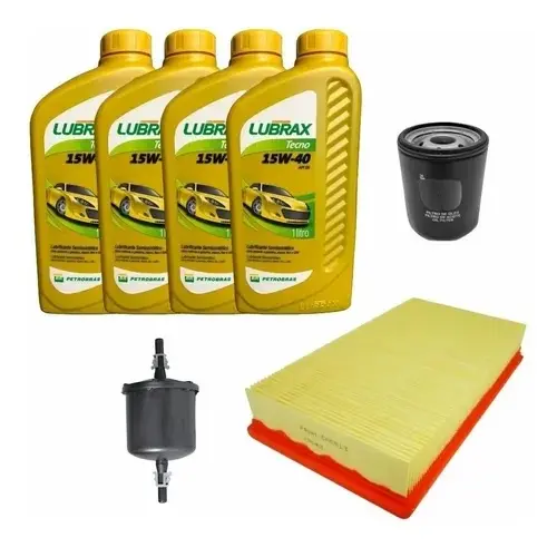 Kit Revisão Óleo e Filtros - Ford Ecosport 1.6 2003 2004 2005 2006 2007 2008 2010 2011 2012 - Lubrax 15W40 original