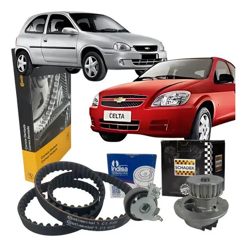 kit Correia Dentada Tensor Bomba D'Agua e Válvula Termostática - GM Corsa 1.0/1.4 8V - 2002 A 2012