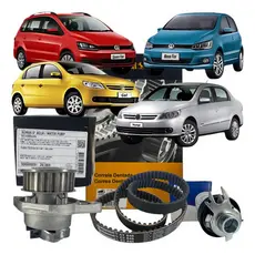 Kit Correia Dentada Tensor e Bomba D'Agua - VW Gol Voyage Saveiro Fox Polo Crossfox Golf kombi