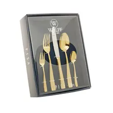Faqueiro De Aço Inox 30 Peças Pisa Dourado Wolff