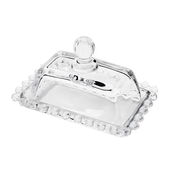 Manteigueira de Cristal Pearl 11 cm x 7 cm x 7 cm