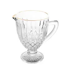 Jarra 1 Litro De Vidro Transparente Com Fio Ouro Greek