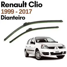 Par de Palhetas Limpador de Para-brisa Silicone 20”/18” para Renault Clio Hatch 1999 a 2017