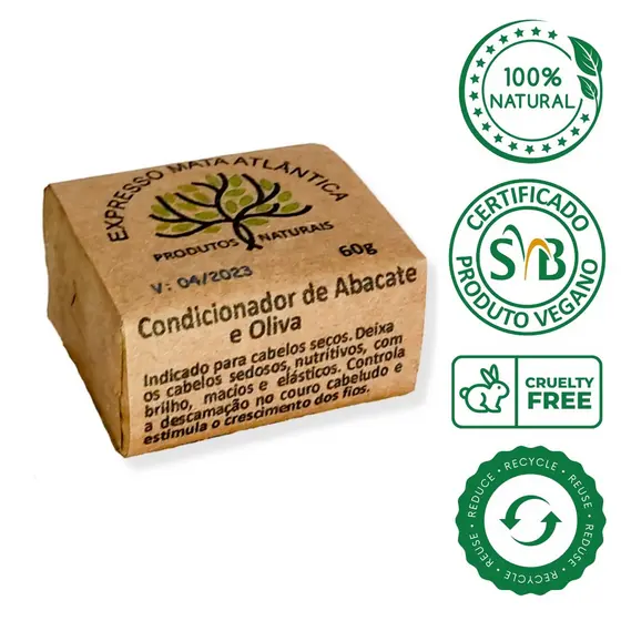 Condicionador barra Abacate vegano da Expresso Mata Atlântica