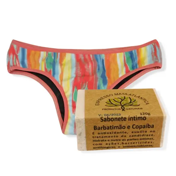 Calcinha absorvente menstrual ecológica Exp Mata Atlântica