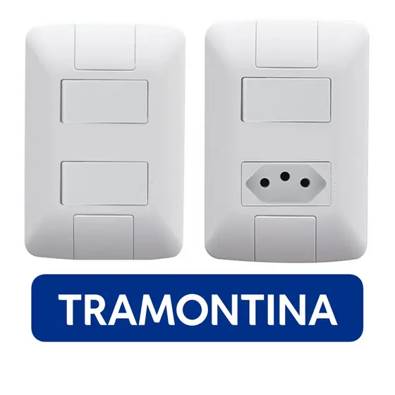 Conjunto 4x2 Tomada Com Interruptor Ou Interruptor Duplo Aria Tramontina