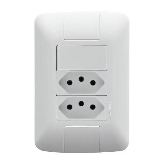Conjunto Interruptor 1Simples 2Tomada 2P+T 10A Tramontina