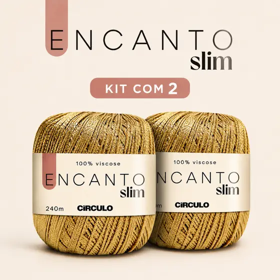 Fio Linha Encanto Slim Círculo 240m 7577 Dourado - Kit c 2 und
