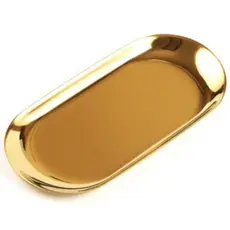 Bandeja Aço Inoxidavel Luxo Alimentos Dourado 23cmx9cm
