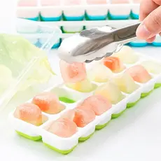 Kit 4 Formas De Gelo Cubo Com Tampa Rígida FLEXÍVEL Fundo Silicone BPA Free