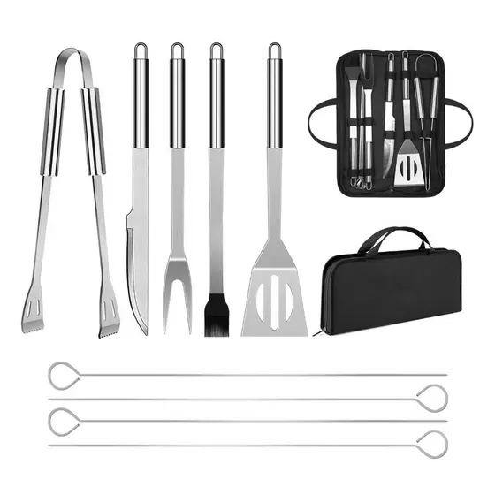 Kit Churrasqueiro Churrasco Inox Chef Gourmet Premium + Estojo