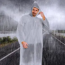 Kit 2 Capas de chuva resistente alta qualidade com Gabardina grossa e comprida transparente reforçada reutilizável