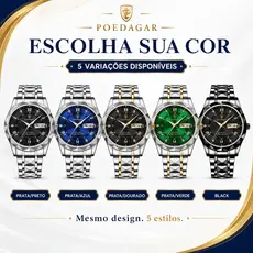 Relógio Masculino Premium Elegante Aço Inox Luxo Poedagar