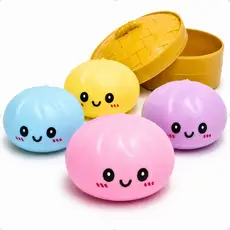 Squishy dumpling Brinquedo Antiestress Criança Glitter Raro Bolinho