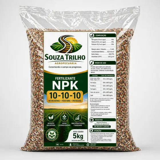 5k Adubo Fertilizante - NPK 10 10 10 - Plantas, Flores, Rosas Deserto, Samambaia