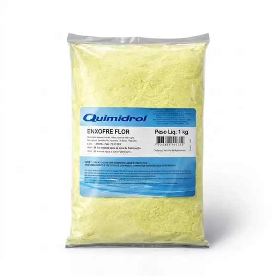 Fertilizante Enxofre em Pó Puro  Agrícola Quimidrol Amarelo 99% - 1kg ou 500g