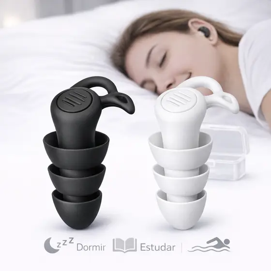 Tampão de Ouvido de Silicone Antirruído – Protetor Auricular para Dormir, Estudar e Nadar