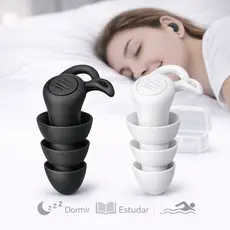 Tampão de Ouvido de Silicone Antirruído – Protetor Auricular para Dormir, Estudar e Nadar