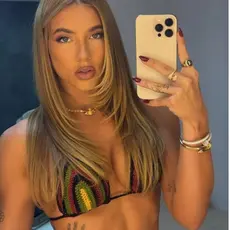 Top de croche  estilo Reggae blogueira Virginia biquíni praia/ piscina