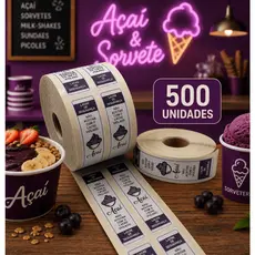 500 Unidades Lacres Adesivos de Segurança Para Açaí Inviolável a Prova D'água Personalizado