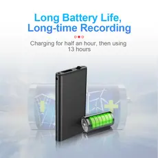 Mini Gravador De Voz Digtal Som Profissional Áudio Ativado Ditafone HD Redução Ruído Gravação MP3 Player