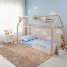 Jogo Lençol 2 Peças Mini Cama 150x70cm Montessoriana Ponto Palito Antialérgico