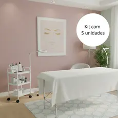 Kit 5 Lençol Para Maca Clinica Hospitais Percal 400 Fios sem elástico
