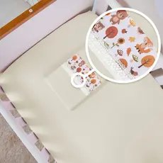 Jogo Lençol 2 Peças Mini Cama 150x70cm Montessoriana 400 Fios Menino Menina