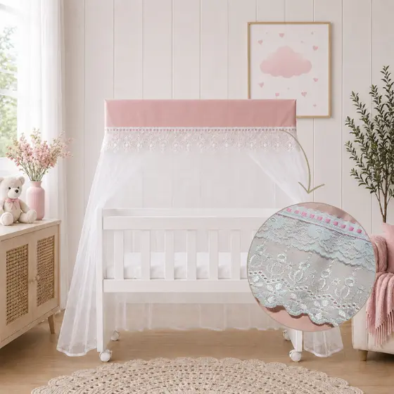 Mosquiteiro Lese e Renda Quarto de Bebê protegido MINI BERÇO Menino Menina Novo 2026