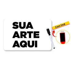 Quadro Lousa Magnética com Sua Arte - Imã de Geladeira c/ Caneta Escreve e Apaga