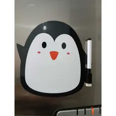 Imã Quadro Lousa de Geladeira Pinguim com Caneta Anotações Recado Lista de Compras Decoração Divertida
