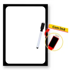 Imã de Geladeira Mini Liso Lousa Magnética e Caneta que Escreve  e Apaga 20x14cm - Lista de Compras Anotações