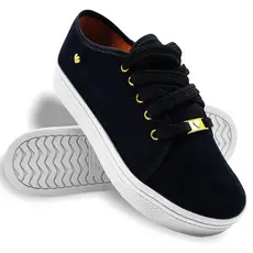 Tênis Feminino Casual Slip on Preto Confortavel