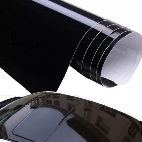 Película Vinil Adesivo Preto Black Piano Ultra Brilhante Envelopamento Carro Mesa Moto Geladeira Móveis