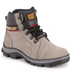 Bota Masculina Caterpillar Couro Cinza Palmilha gel Confortável Original.